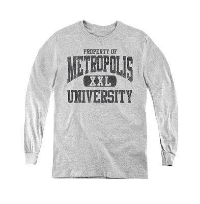 Superman Boys Youth Property Of Metropolis University Long Sleeve Sweatshirts