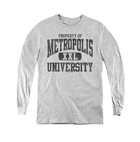 Superman Boys Youth Property Of Metropolis University Long Sleeve Sweatshirts