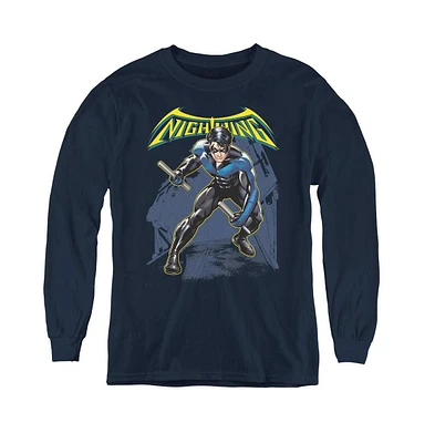 Batman Boys Youth Nightwing Long Sleeve Sweatshirts
