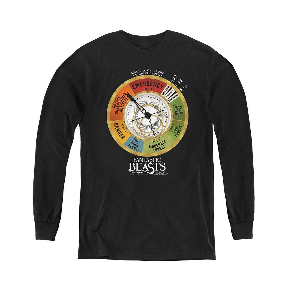 Fantastic Beasts Boys Youth Threat Gauge Long Sleeve Sweatshirts