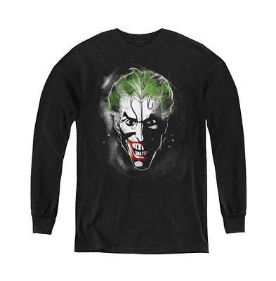 Batman Boys Youth Face Of Madness Long Sleeve Sweatshirt