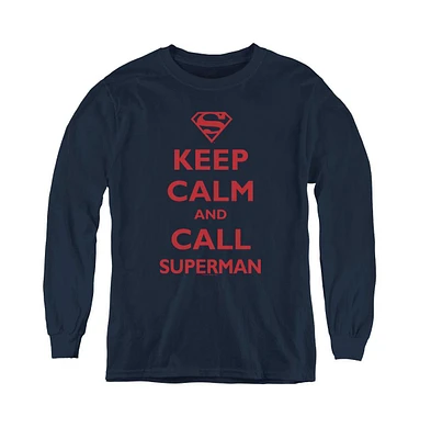 Superman Boys Youth Call Long Sleeve Sweatshirts