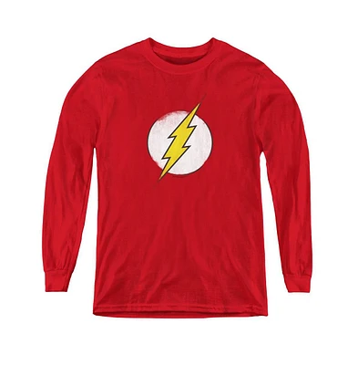 Flash Boys Dc Youth Comics Rough Logo Long Sleeve Sweatshirts