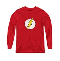 Flash Boys Dc Youth Comics Rough Logo Long Sleeve Sweatshirts