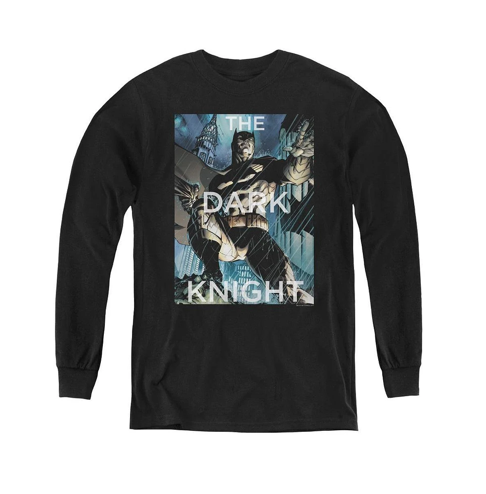 Batman Boys Youth Fighting The Storm Long Sleeve Sweatshirts