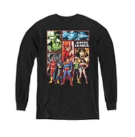 Justice League Boys of America Youth Panels Long Sleeve Sweatshirts