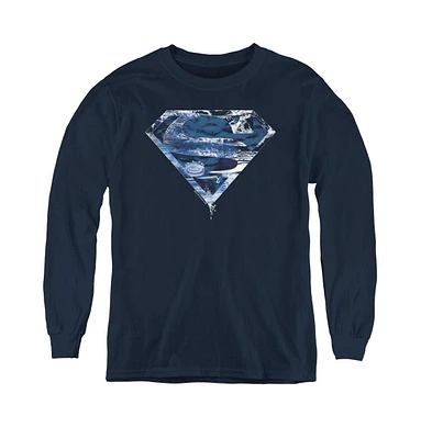 Superman Boys Youth Water Shield Long Sleeve Sweatshirts