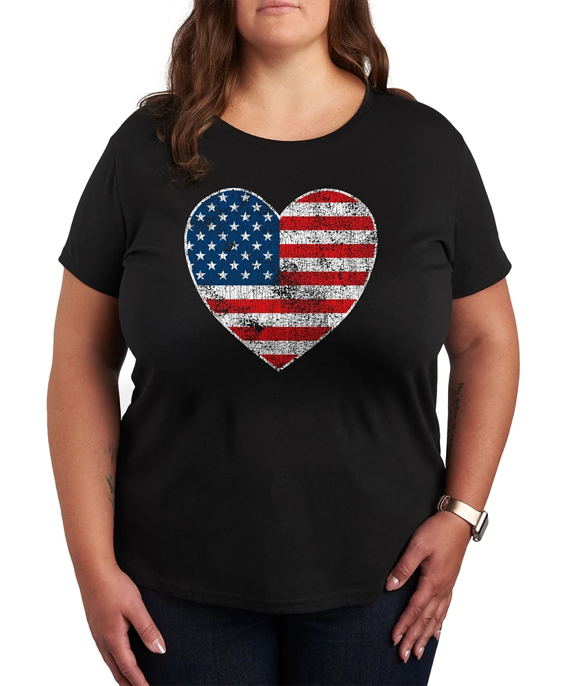 Hybrid Apparel Trendy Plus American Heart Graphic T-Shirt