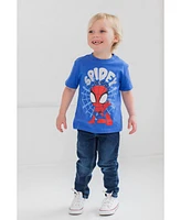 Marvel Toddler Boys Spidey and His Amazing Friends 4 Pack Pullover T-Shirts Red / Blue/ Black Green