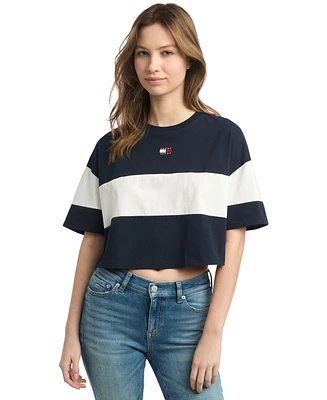 Tommy Jeans Women's Colorblock Cotton Crop T-Shirt