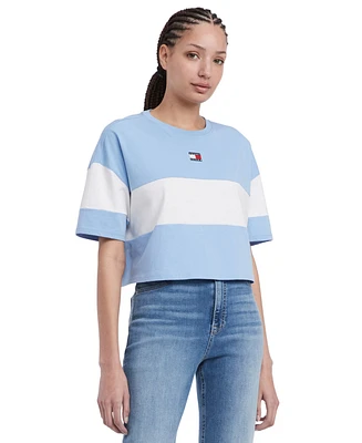 Tommy Jeans Women's Colorblock Cotton Crop T-Shirt