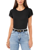 Vince Camuto Women's Crewneck Ruffle-Short-Sleeve Top