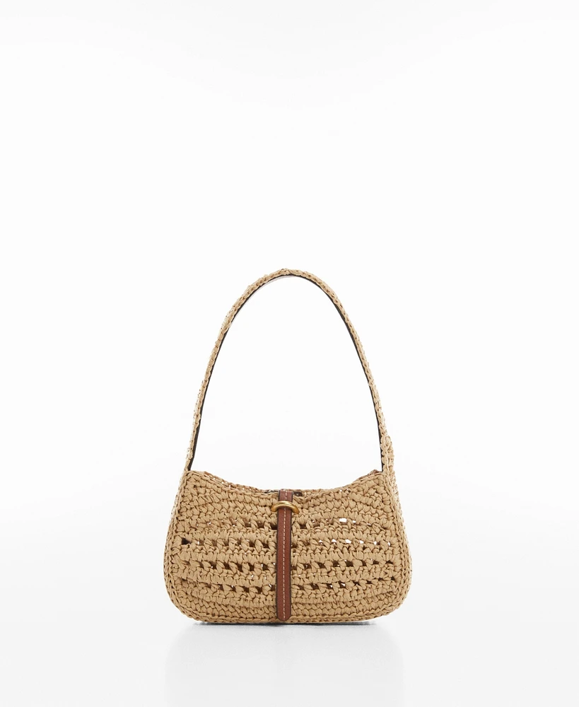 Mango Women's Natural Fiber Shoulder Bag