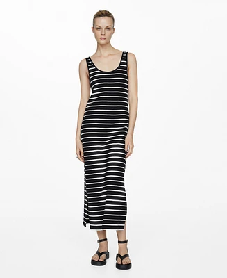 Mango Women's Cut-Out Striped Dress