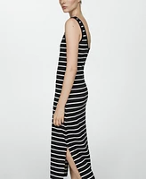 Mango Women's Cut-Out Striped Dress