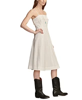 Lucky Brand Women's Cotton Linen Sleeveless Midi Dress