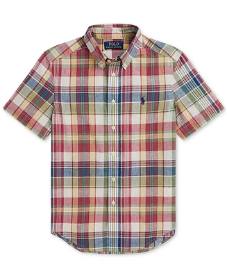 Polo Ralph Lauren Big Boys Cotton Madras Short-Sleeve Shirt