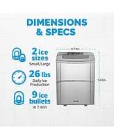 Newair 26 lbs. Countertop Bullet Ice Maker in Silver