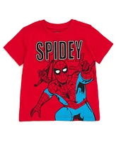 Marvel Toddler Boys Avengers Spider-Man T-Shirt and Mesh Shorts Outfit Set Spidey Red