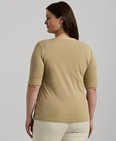 Lauren Ralph Lauren Plus Size Boat-Neck Tee