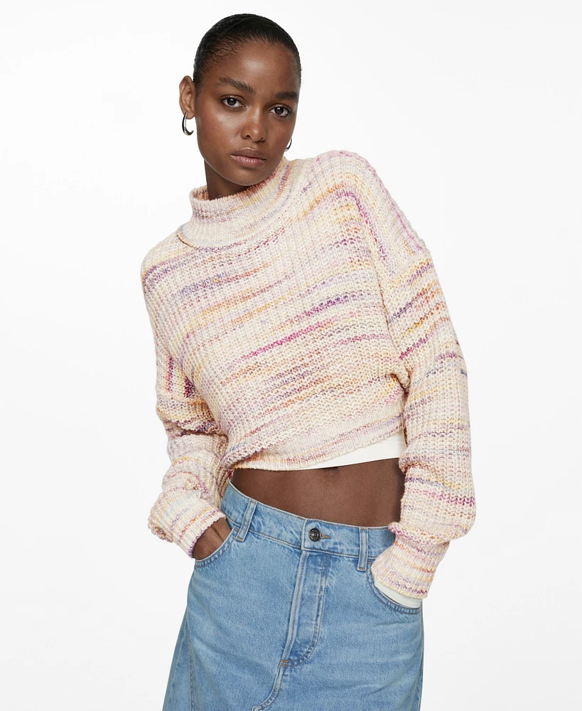 Mango Women's Knitted Cropped Sweater