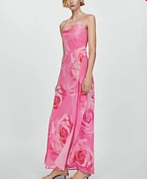 Mango Women's Slit Detail Floral Dress