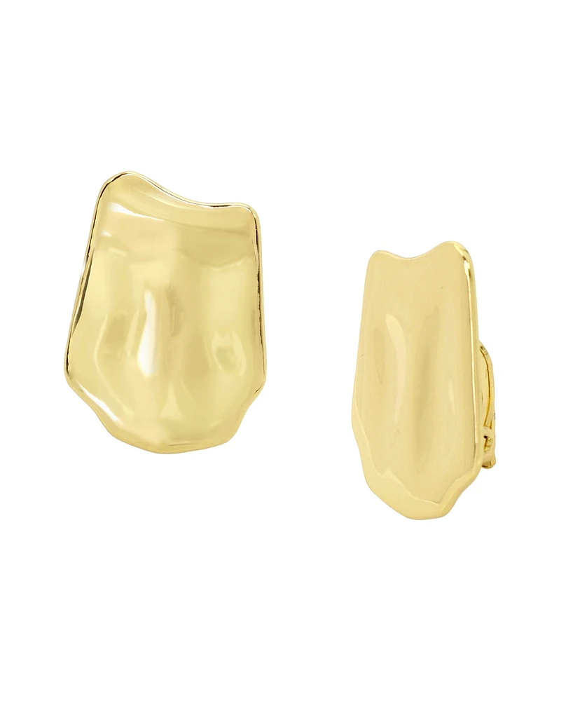 Robert Lee Morris Soho Gold Textured Petal Clip-on Earrings