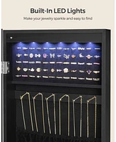 Slickblue Wall-mounted Jewelry Armoire Cabinet with 6 LEDs