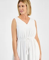 Style & Co Petite Drawstring-Waist Sleeveless Midi Dress, Created for Macy's