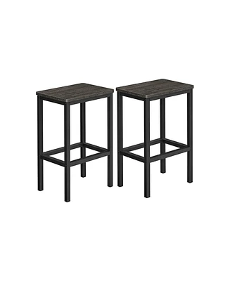 Slickblue Set Of 2 Bar Stool With Foot Rest And Metal Frame