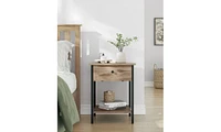 Slickblue Nightstand, End Table, Side Table With Drawer And Shelf, Bedroom, Steel, Industrial Design