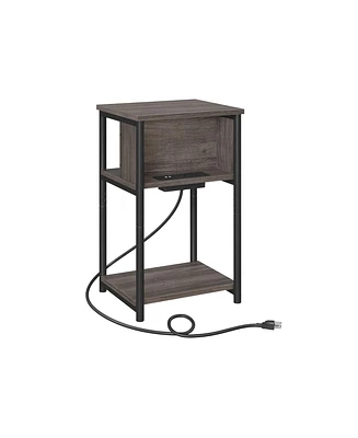 Slickblue Plug-in Series Side Table Nightstand With Usb Ports And Outlets