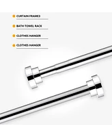 Sugift Adjustable Tension Shower Curtain Rod, 33.5 to 55 Inches, No Drilling, Expandable Shower Rod