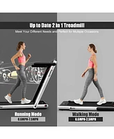 Sugift 2.25HP 2 in 1 Folding Treadmill with App Speaker Remote Control
