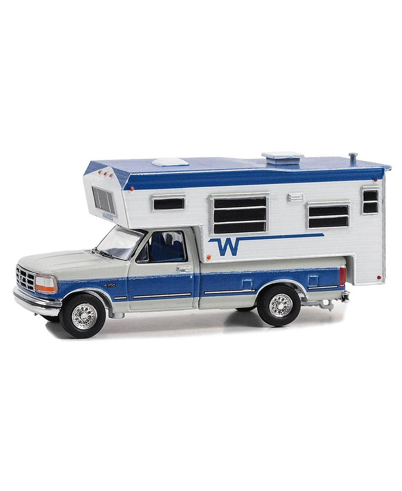 Greenlight Collectibles 1/64 1992 Ford F-250 Long Bed with Winnebago Slide-In Camper, Hobby Exc