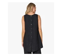 Stella Carakasi Women's Linen Sleeveless A-Line Santorini Top