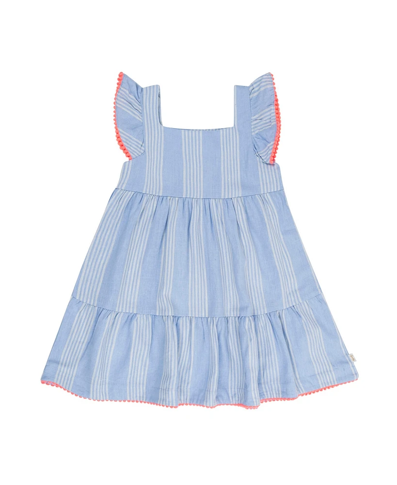 Sammy + Nat Little Girls Dress with Flutter Sleeves