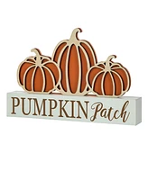 Glitzhome 11.75"L Fall Wooden "Pumpkin Patch" Pumpkins Table Sign