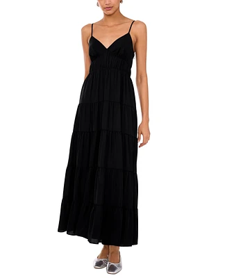 1.state Women's V-Neck Sleeveless Tiered Maxi Dress