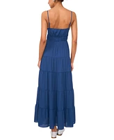 1.state Women's V-Neck Sleeveless Tiered Maxi Dress