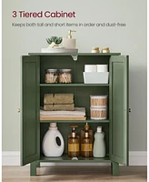 Slickblue Bathroom Floor Storage Cabinet, Unit With 2 Adjustable Shelves
