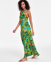 I.n.c. International Concepts Women's Printed Keyhole-Neck Maxi Dress, Created for Macy's