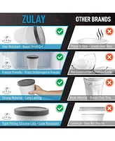 Zulay Kitchen Ice Cream Containers For Homemade - Reusable Pint Container with Lids (2 Pack)