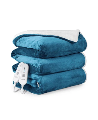 Caromio Queen Size Flannel Electric Heated Blanket with Dual Control, 84" x 90"