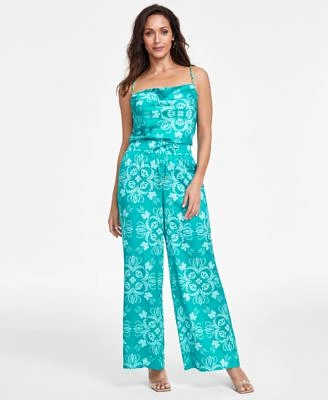 I.N.C. International Concepts Womens Printed Chain Trim Top Wide Leg Pants Created For Macys