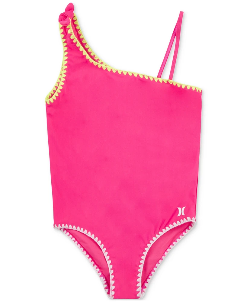 Hurley Big Girls Asymmetrical One-Piece Swimsuit