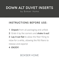 Bokser Home All Season Down Alternative Machine Washable Duvet Comforter Insert