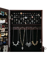 Slickblue Free Standing Jewelry Armoire with Full Mirror