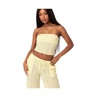 Edikted Women's Lemon Lacey Cotton Corset Top