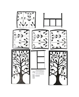 Metal Arched Garden Arbor with Tree of Life Design